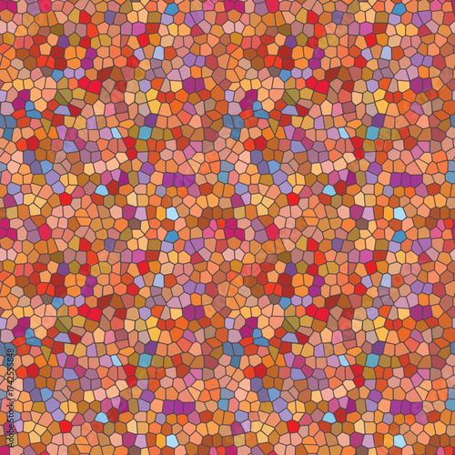 Stained glass - seamless multicolored pattern. Stylish mosaic ornament for design and decorations. Vector clipart.