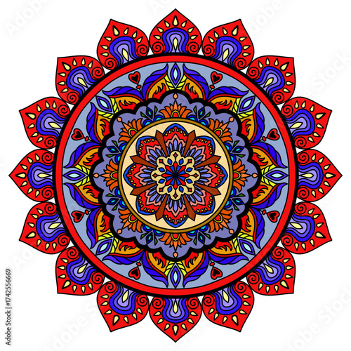 oriental mandala motif, Blossom Mandala, Vintage decorative elements. Oriental pattern, vector illustration, Islam, Arabic, Indian, Moroccan, Spain, Turkish, Pakistan, Chinese, mystic, ottoman motifs.
