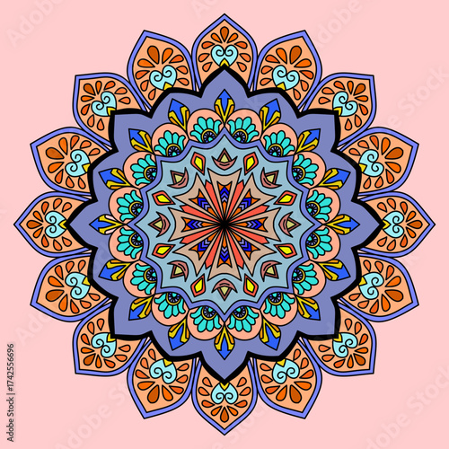 ornamental round lace pattern, Circular pattern in form of mandala, Vintage decorative elements. Oriental pattern, vector illustration. Islam, Arabic, Indian, Moroccan, Spain, Turkish, Pakistan