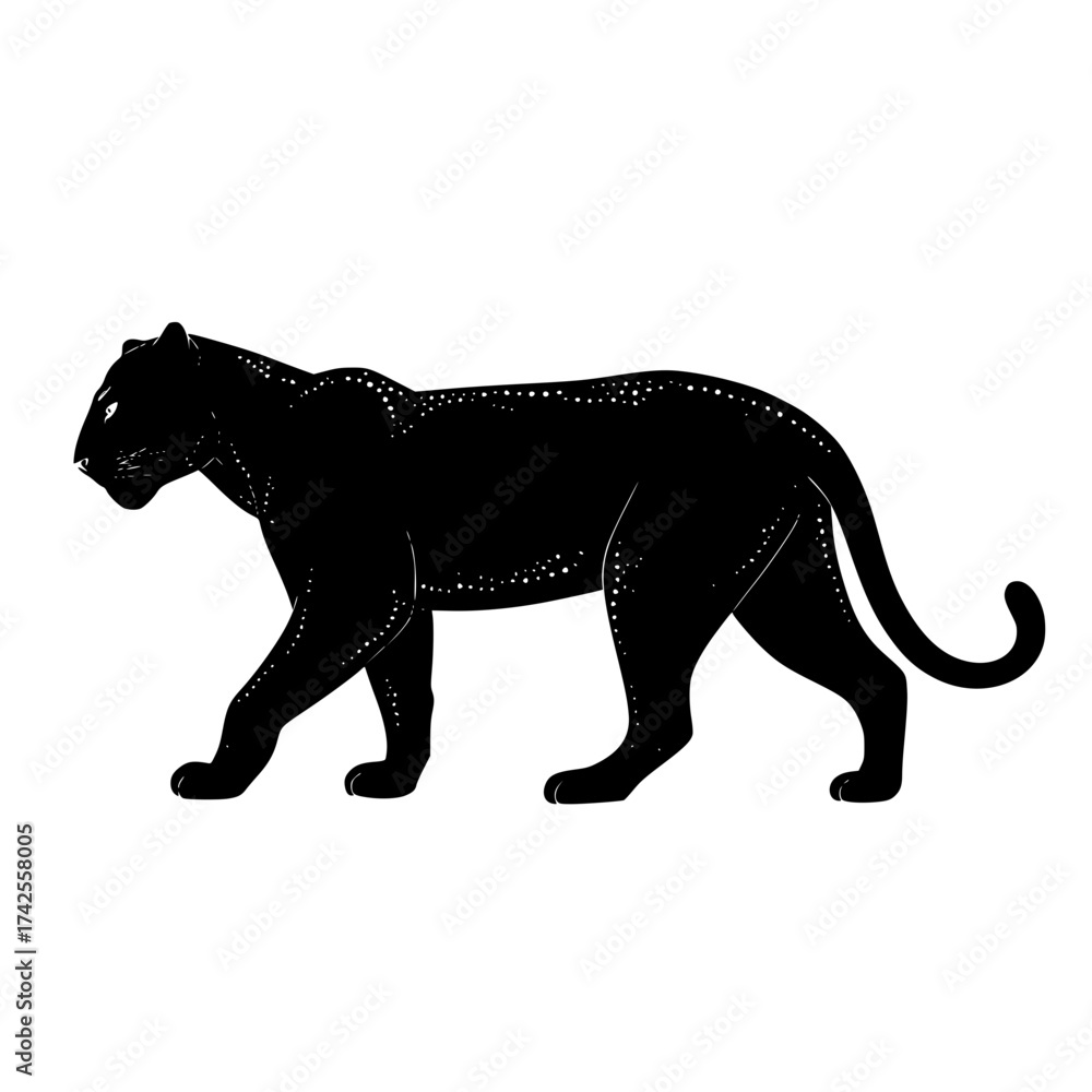 Obraz premium Powerful black panther prowls exuding grace and strength a stunning wildlife symbol of nature's beauty