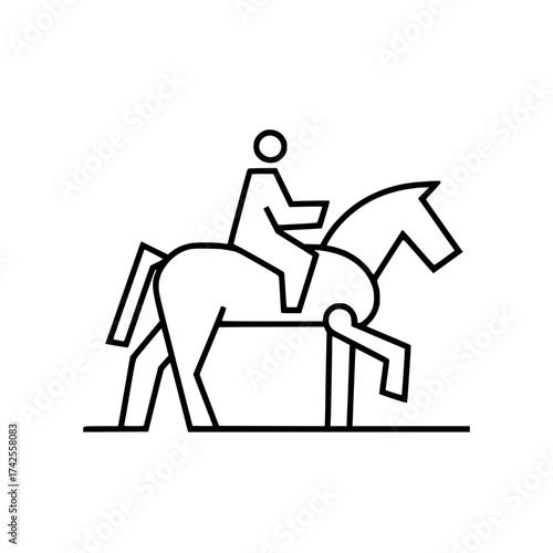 Elegant stylized rider on horseback timeless equestrian design for logo and branding projects