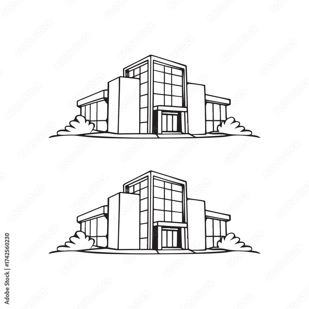 Fototapeta premium Vector illustration of a building