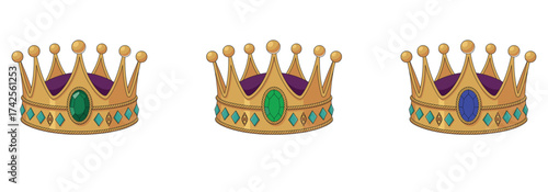Elegant vector illustration of a gold crown isolated on a transparent background — a royal and luxurious design symbolizing power, prestige, and elegance.