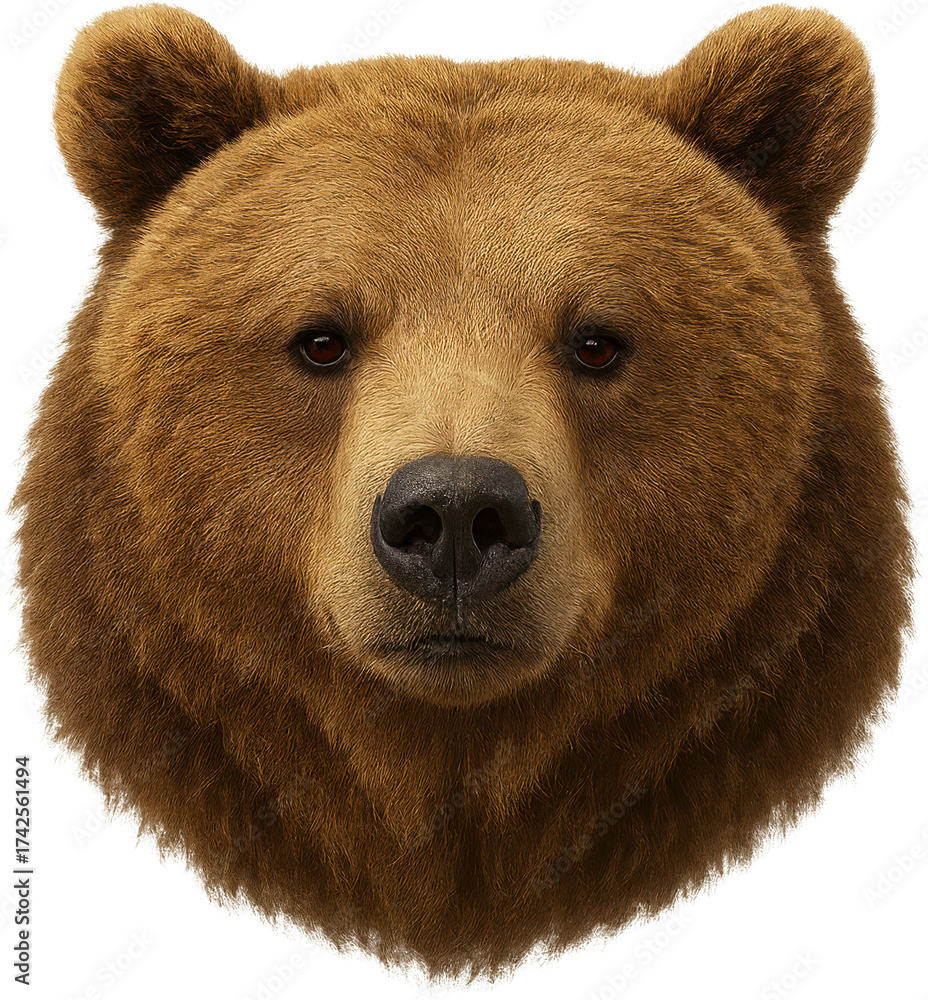 Fototapeta premium Brown Bear Head Isolated