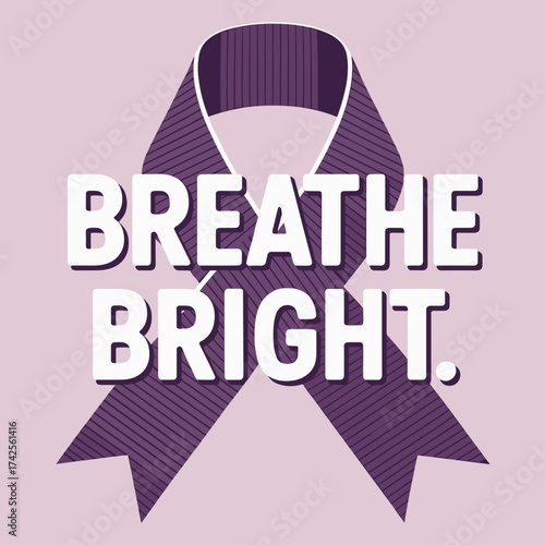 Breathe Bright CF Awareness Floral Ribbon Design