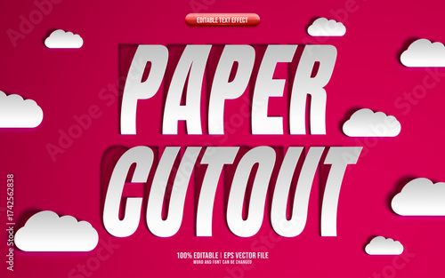Paper Cutout 3D editable text effect