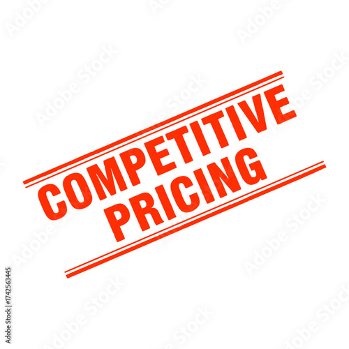 Bold red text declaring competitive pricing for business success vector
