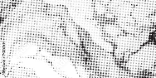 Abstract black and white marbled background with a flowing liquid pattern and halftone texture.
