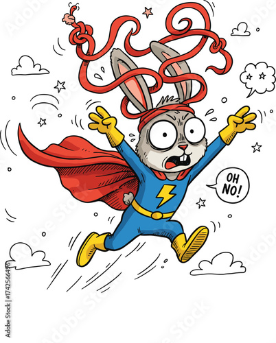 Super Rabbit Getting Tangled Up by a Monster