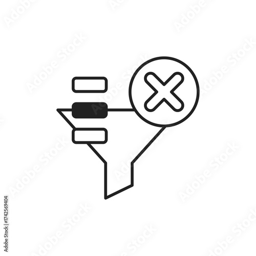 Sort Off Icon, Disable Organization Feature Line Art UI
