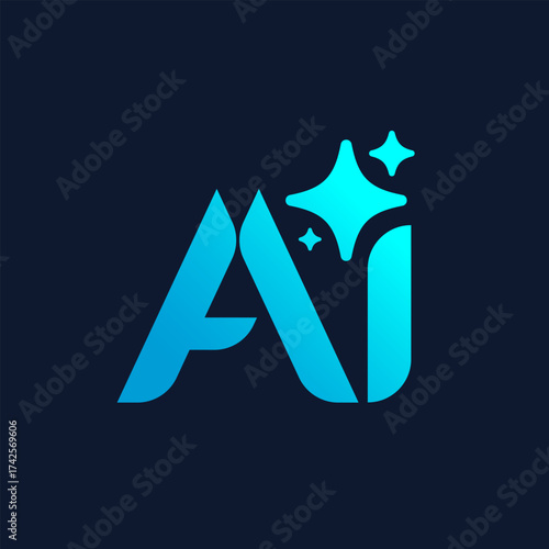 Generative AI user interface. AI star icon. Tools for generate from the text. Computer help assistant. Large data processing concept. Icon element design for app and web. Vector illustration