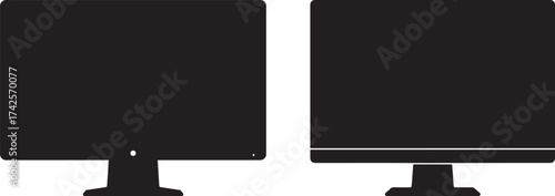 Two computer monitor silhouettes side by side