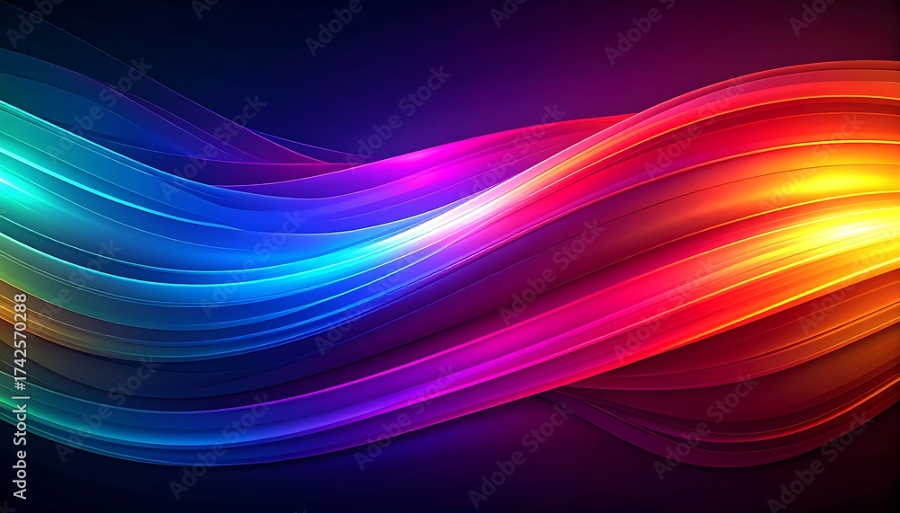 Fototapeta premium Vibrant Abstract Waves - A Colorful and Dynamic Background.