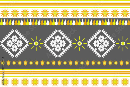 Geometric pattern on a white background. Seamless Native American tribal fabric. Ethnic motif. tiles, picture books, rug, carpet, Patola saree. design vector for woven textile printing blanket fashion