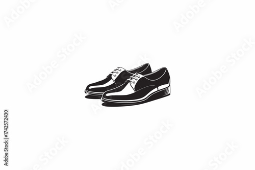 A men’s Court Shoes vector silhouettes black color  image. eps
