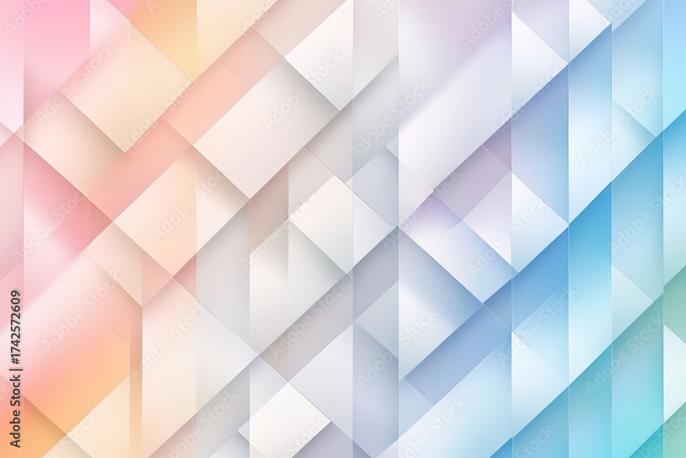 Obraz premium abstract geometric pattern with soft pastel gradients