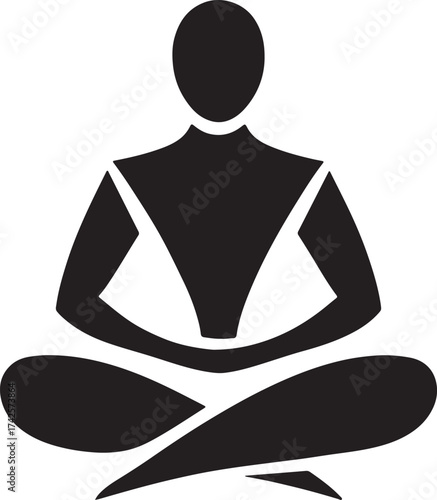 Meditative Silhouette: A serene silhouette of a person in a cross-legged position, embodying inner peace and tranquility, representing the practice of meditation.