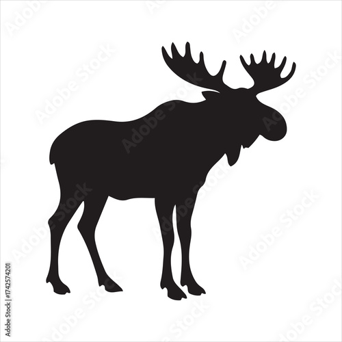 Majestic moose silhouette standing proudly outdoor wildlife nature animal majestic creature