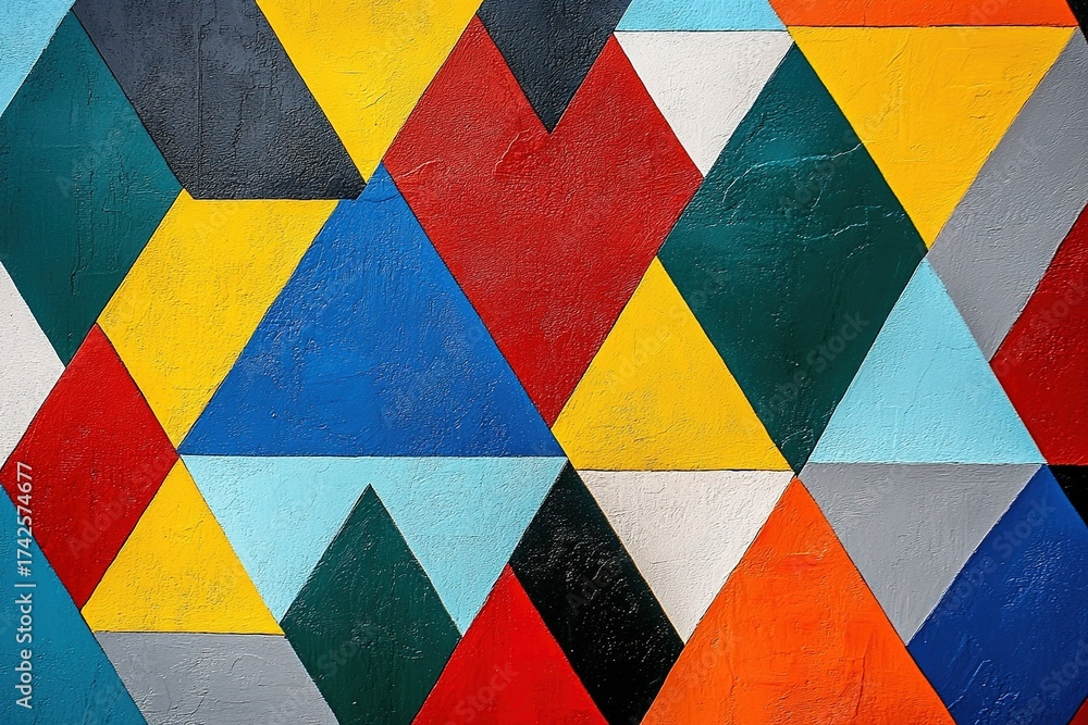 Fototapeta premium bold geometric triangles in contrasting colors