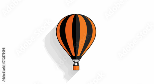 Cartoon Hot Air Balloon Floating In The Sky Illustration