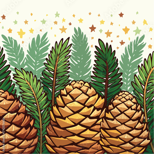 pine cones and pine needles