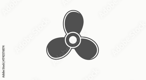Simple Three-Blade Propeller Icon.