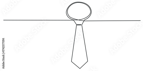 Continuous line art drawing of Tie. Man's tie in line art drawing vector illustration. Editable stroke.