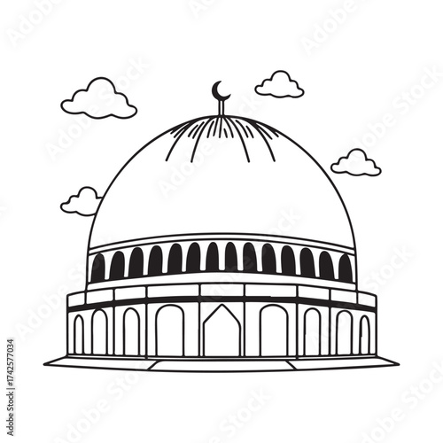 Dome of the Rock A Black and White Architectural Icon
