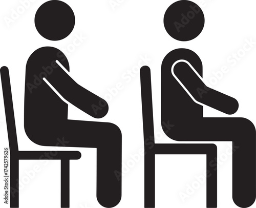 Two people sitting on chairs silhouette