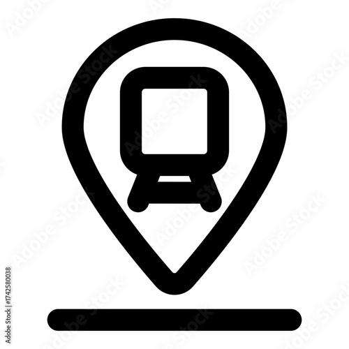 Station outline icon set