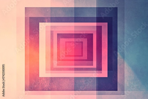 layered geometric squares with transparent gradients