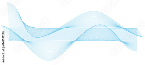 Фотография Soft transparent blue curve with fluid movement and elegant airy composition