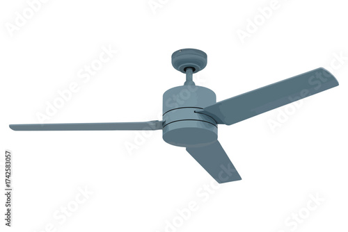 Vector art of three blade ceiling fan in a modern style