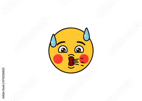 Exhausted Face Emoji Illustration Capturing Weariness with Cartoon Style