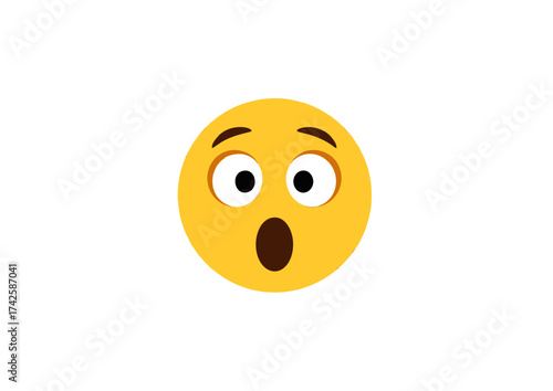 Surprised emoji face with wide eyes and open mouth conveying shock and astonishment, an expression of sudden realization or disbelief