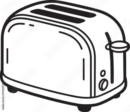 Toaster Silhouette Home Appliance Kitchen Tool Breakfast Cooking Equipment Design