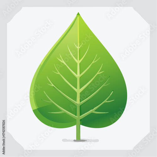 Vibrant green leaf with intricate veins, symbolizing growth, nature, and environmental awareness for eco-friendly brands and sustainable initiatives