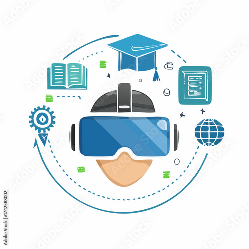 Immersive learning revolution with VR headset, empowering global education and innovative technology experiences for students and lifelong learners