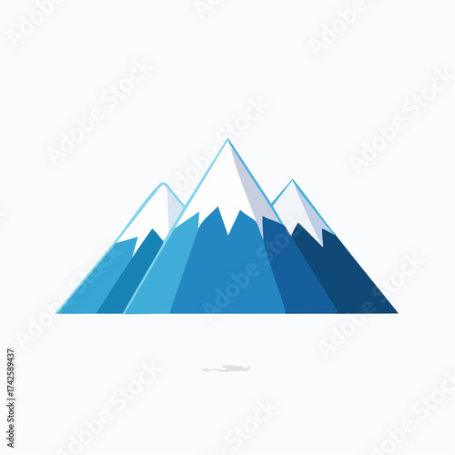 Stunning mountain range with snow-capped peaks, perfect for adventure, travel, and outdoor themed designs, originally a scalable vector graphic