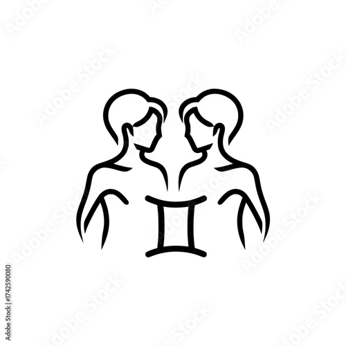 Zodiac sign gemini icon