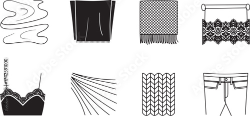 Knitted Textile Patterns Design Vector Wool Weave Texture Fabric Template