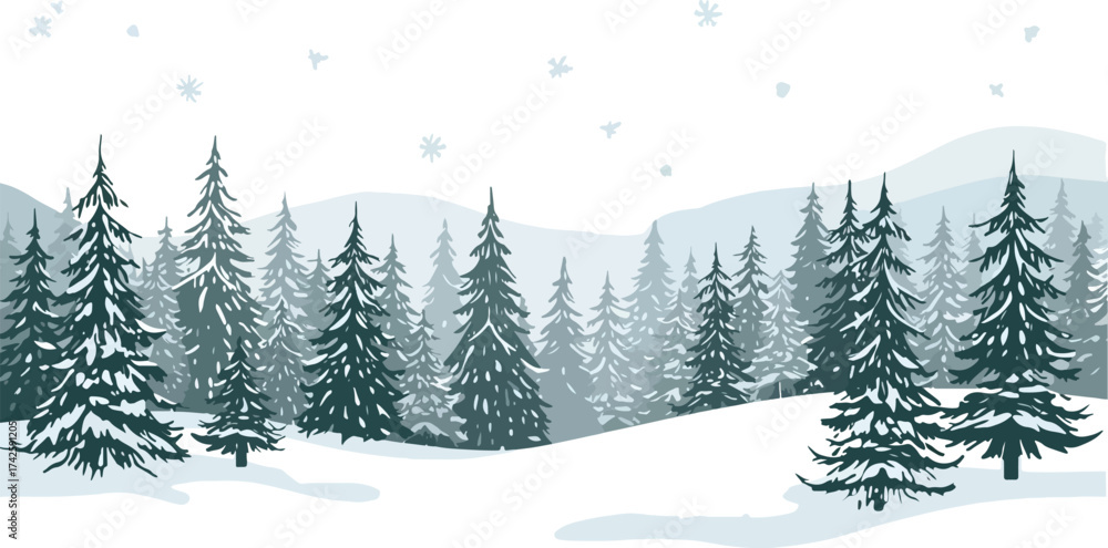 Fototapeta premium Winter forest landscape