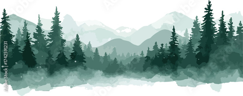 Winter forest landscape