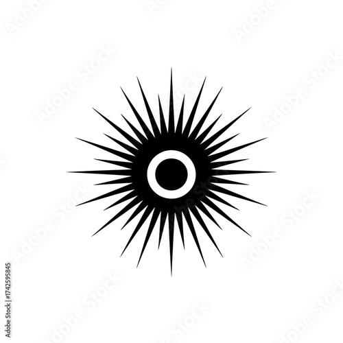 Vector art of black abstract sunburst symbol