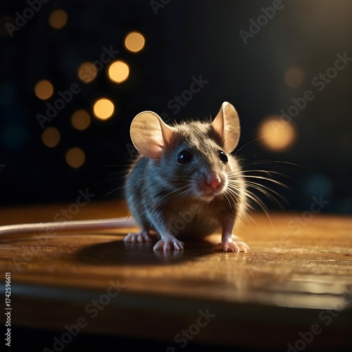 rat on a wooden background