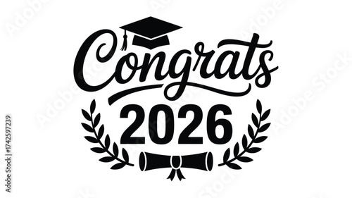 Scalable vector graduation congrats 2026 illustration eps design for celebrations and achievements vector