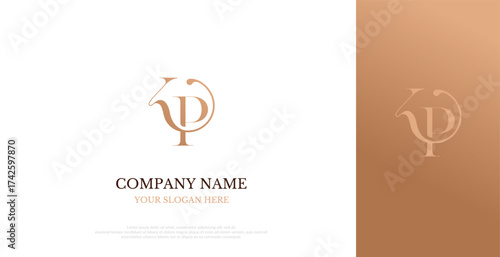 Initial KP Logo Design Elegant