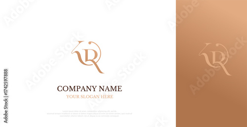 Initial KR Logo Design Elegant