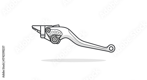 Black and white line art illustration of a motorcycle brake or clutch hand lever.