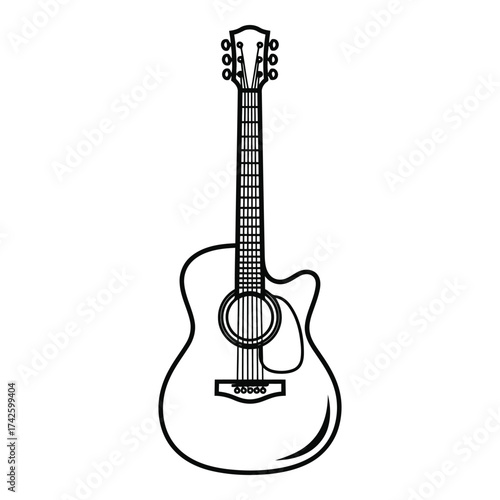 Vector art of acoustic guitar
